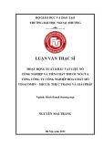 Luận văn Thạc sĩ Kinh doanh thương mại: Hoạt động xuất khẩu vật liệu nổ công nghiệp và và tiền chất thuốc nổ của Tổng công ty Công nghiệp Hóa chất mỏ Vinacomin – MICCO: Thực trạng và giải pháp