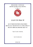 Luận văn Thạc sĩ Tài chính ngân hàng: Quản trị rủi ro trong hoạt động trung gian thanh toán của Tổng công ty Truyền thông đa phương tiện VTC