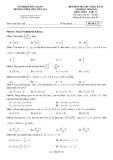 Đề kiểm tra giữa học kì 2 môn Toán lớp 12 năm 2020-2021 có đáp án - Trường THPT Việt Yên, Bắc Giang (Mã đề 121)