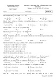 Đề kiểm tra cuối học kì 2 môn Toán lớp 12 năm 2021-2022 có đáp án - Trường THPT Lê Lợi, Quảng Trị (Mã đề 001)