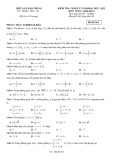 Đề kiểm tra cuối học kì 2 môn Toán lớp 12 năm 2021-2022 có đáp án - Trường THPT số 3 Bảo Thắng (Mã đề 101)