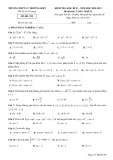 Đề kiểm tra học kì 2 môn Toán lớp 12 năm 2020-2021 có đáp án - Trường THPT Lý Thường Kiệt (Mã đề 595)