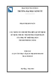 Tóm tắt luận văn Thạc sĩ Quản trị kinh doanh: Các nhân tố ảnh hưởng đến quyết định sử dụng thuốc tránh thai Marvelon của phụ nữ trên địa bàn thành phố Đà Nẵng