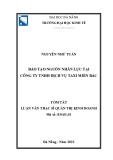 Tóm tắt luận văn Thạc sĩ Quản trị kinh doanh: Đào tạo nguồn nhân lực tại Công ty TNHH dịch vụ taxi miền Bắc