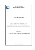 Tóm tắt luận văn Thạc sĩ Quản trị kinh doanh: Phát triển nguồn nhân lực tại sở Kế hoạch và Đầu tư tỉnh Gia Lai