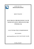 Luận văn Thạc sĩ Quản trị kinh doanh: Quản trị quan hệ khách hàng tại chi nhánh Ngân hàng chính sách xã hội tỉnh Đăk Lăk