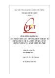 Đề tài nghiên cứu khoa học: Các nhân tố ảnh hưởng đến ý định sử dụng dịch vụ đặt đồ ăn qua ứng dụng Now của sinh viên Hà Nội