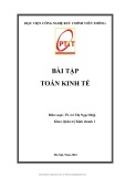 Bài tập Toán kinh tế - TS. Lê Thị Ngọc Diệp