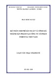 Luận văn Thạc sĩ Kinh tế: Kế toán chi phí sản xuất và tính giá thành sản phẩm tại Công ty Cổ phần Fortuna Việt Nam