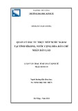 Luận văn Thạc sĩ Quản lý kinh tế: Quản lý đầu tư trực tiếp nước ngoài tại tỉnh Sê Kông, nước Cộng hòa Dân chủ nhân dân Lào