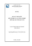 Luận văn Thạc sĩ Quản lý kinh tế: Quản lý nhà nước đối với hợp tác xã nông nghiệp trên địa bàn tỉnh Kon Tum