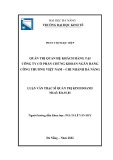 Luận văn Thạc sĩ Quản trị kinh doanh: Quản trị quan hệ khách hàng tại Công ty cổ phần Chứng khoán Ngân hàng Công thương Việt Nam – Chi nhánh Đà Nẵng