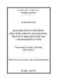 Tóm tắt luận văn Thạc sĩ Quản trị kinh doanh: Quản trị nợ có vấn đề trong hoạt động cho vay tại Ngân hàng TMCP xuất nhập khẩu Việt Nam – chi nhánh Hùng Vương