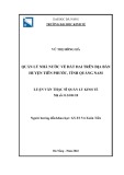 Luận văn Thạc sĩ Quản lý kinh tế: Quản lý nhà nước về đất đai trên địa bàn huyện Tiên Phước, tỉnh Quảng Nam