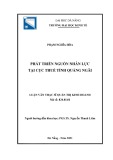 Luận văn Thạc sĩ Quản trị kinh doanh: Phát triển nguồn nhân lực tại Cục Thuế tỉnh Quảng Ngãi