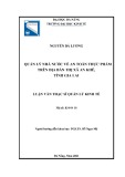 Luận văn Thạc sĩ Quản lý kinh tế: Quản lý nhà nước về an toàn thực phẩm trên địa bàn Thị xã An Khê tỉnh Gia Lai