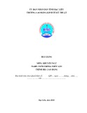 Bài giảng Khuyến ngư (Nghề: Nuôi trồng thủy sản - Trình độ: Cao đẳng) - Trường CĐ Kinh tế - Kỹ thuật Bạc Liêu