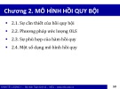 Bài giảng Kinh tế lượng 1: Chương 2 - Trường ĐH Kinh tế Quốc Dân (Năm 2022)