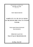 Tóm tắt luận văn Thạc sĩ Quản trị kinh doanh: Nghiên cứu các yếu tố cấu thành giá trị thương hiệu Công ty lữ hành Vitours