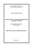 Tóm tắt Luận án Tiến sĩ Lịch sử: Kinh tế huyện Cẩm Khê (tỉnh Phú Thọ) giai đoạn 1995 - 2015