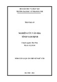 Tóm tắt Luận án Tiến sĩ Ngữ văn: Nghiên cứu văn bia tỉnh Nam Định