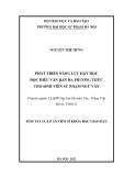 Tóm tắt Luận án Tiến sĩ Khoa học giáo dục: Phát triển năng  lực dạy học đọc hiểu văn bản đa phương thức cho sinh viên sư phạm Ngữ văn