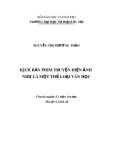 Tóm tắt Luận án Tiến sĩ Ngữ văn: Kịch bản phim truyện điện ảnh như là một thể loại văn học