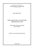 Tóm tắt Luận án Tiến sĩ Tâm lý học: Hành vi đi lễ chùa của sinh viên trên địa bàn Hà Nội