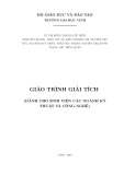 Giáo trình Giải tích - Trường ĐH Vinh