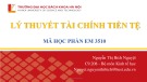 Bài giảng Lý thuyết tài chính tiền tệ: Chương 4.1 và 4.2 - Nguyễn Thị Bích Nguyệt