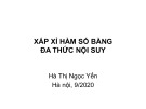 Bài giảng Phương pháp số: Chương 1 - Hà Thị Ngọc Yến