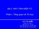 Bài giảng Tin học đại cương: Phần 1.2 - Lê Văn Hiếu