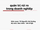 Bài giảng Quản trị rủi ro trong doanh nghiệp: Chương 1 - TS. Nguyễn Hải Đường