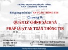 Bài giảng An toàn thông tin: Chương 8 - ThS. Nguyễn Thị Phong Dung