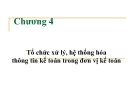 Bài giảng Tổ chức công tác kế toán - Chương 4: Tổ chức xử lý, hệ thống hóa thông tin kế toán trong đơn vị kế toán (Năm 2022)