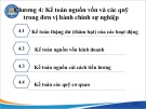 Bài giảng Kế toán công 1 - Chương 4: Kế toán nguồn vốn và các quỹ trong đơn vị hành chính sự nghiệp (Năm 2022)