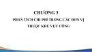 Bài giảng Phân tích kinh tế khu vực công - Chương 3: Phân tích chi phí trong các đơn vị thuộc khu vực công