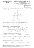 Đề kiểm tra cuối học kì 1 môn Toán lớp 12 năm 2022-2023 có đáp án - Sở GD&ĐT Bến Tre (Mã đề 110)