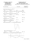 Đề kiểm tra học kì 1 môn Toán lớp 12 năm 2022-2023 có đáp án - Sở GD&ĐT Hậu Giang (Mã đề 701)