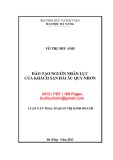 Luận văn Thạc sĩ Quản trị kinh doanh: Đào tạo nguồn nhân lực của khách sạn Hải Âu Quy Nhơn