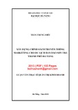 Luận văn Thạc sĩ Quản trị kinh doanh: Xây dựng chính sách truyền thông marketing cho du lịch bán đảo Sơn Trà, thành phố Đà Nẵng