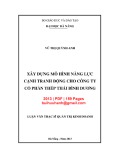 Luận văn Thạc sĩ Quản trị kinh doanh: Xây dựng mô hình năng lực cạnh tranh động cho Công ty cổ phần Thép Thái Bình Dương