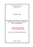 Luận văn Thạc sĩ Quản trị kinh doanh: Phát triển nguồn nhân lực tại chi nhánh tổng Công ty Hàng không Việt Nam khu vực Miền Trung