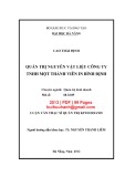 Luận văn Thạc sĩ Quản trị kinh doanh: Quản trị nguyên vật liệu Công ty TNHH một thành viên In Bình Định