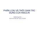 Bài giảng Phân loại và thời gian tác dụng của insulin - BS. Mã Tùng Phát