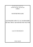 Luận án Tiến sĩ Kinh tế: Quản trị dòng tiền của doanh nghiệp dệt may thuộc Tập đoàn Dệt may Việt Nam