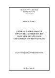 Luận văn Thạc sĩ Quản trị kinh doanh: Chính sách marketing của Công ty TNHH TM-DV Minh Nguyên Quang cho sản phẩm dầu kéo Valvoline