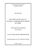 Luận văn Thạc sĩ Quản trị kinh doanh: Phát triển nguồn nhân lực tại Công ty TNHH Môi trường đô thị Quy Nhơn