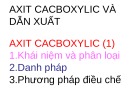 Bài giảng Hóa hữu cơ: Axit cacboxylic và dẫn xuất