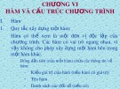 Bài giảng Lập trình C: Chương 6 - Hàm và cấu trúc chương trình